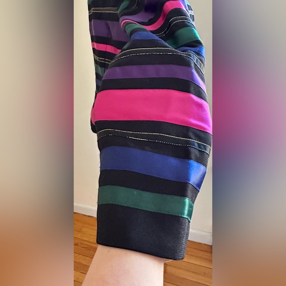 Talbots Ribbon Black Stripes Blazer Gold Trim 4 button 1st Button Is lose SZ 6P - Picture 6 of 11